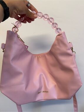 Juicy Couture Light Pink Beaded-Handle Shoulder Bag